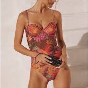 FARM Rio NWOT cutout one-piece tropical swim suit
